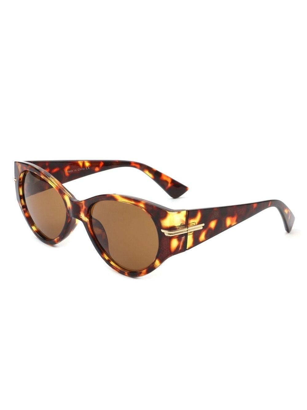 Bold Cat-Eye Sunglasses Brown Marble Glam Modern Frame | UV400